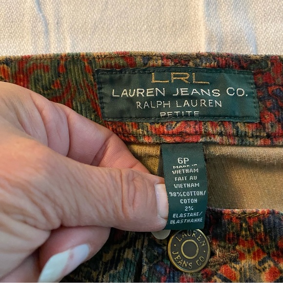 Lauren Ralph Lauren pants corduroy paisley SZ 6 P. NWOT - Picture 5 of 11